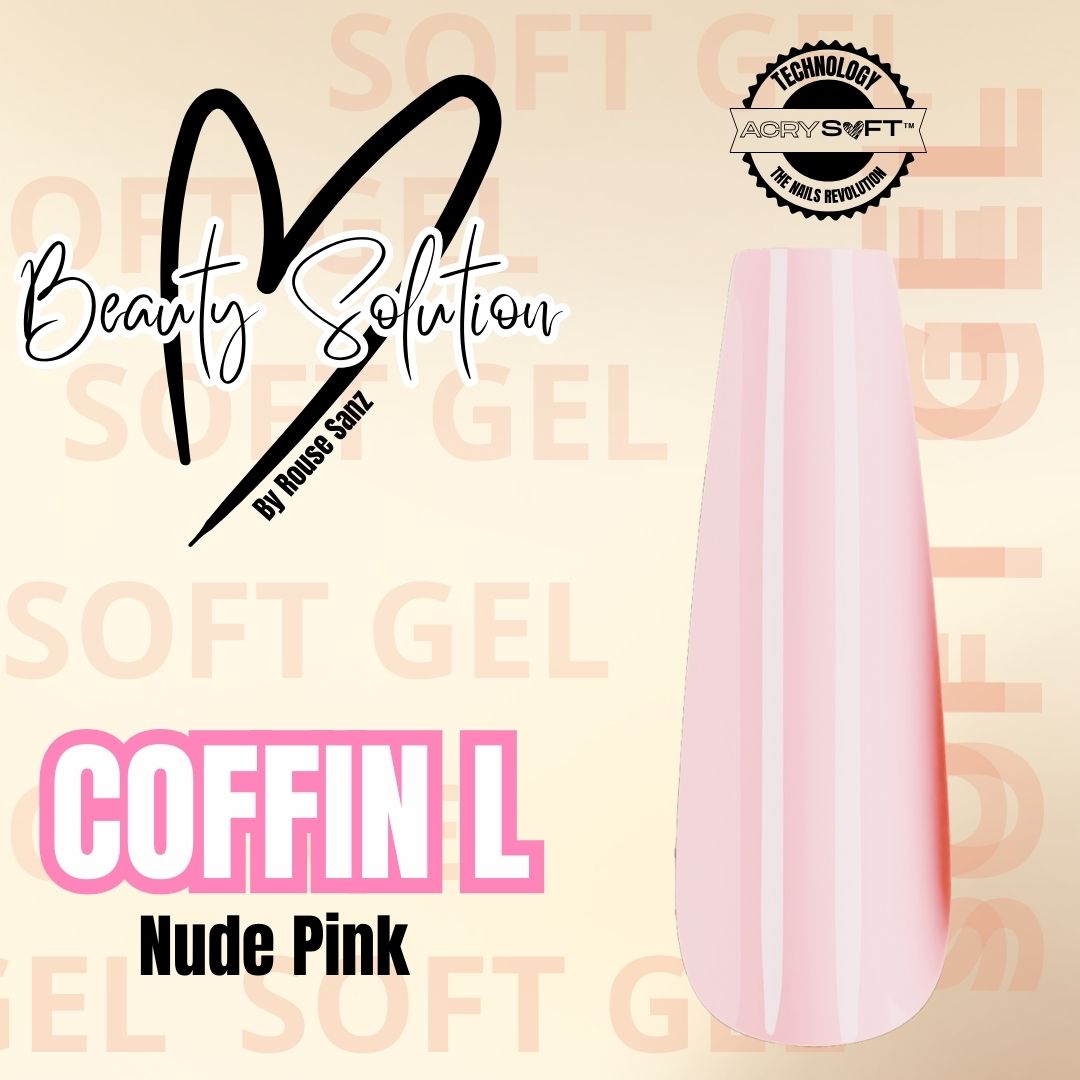 TIPS EFECTO ACRILICO COFFIN L PINK 300 UND