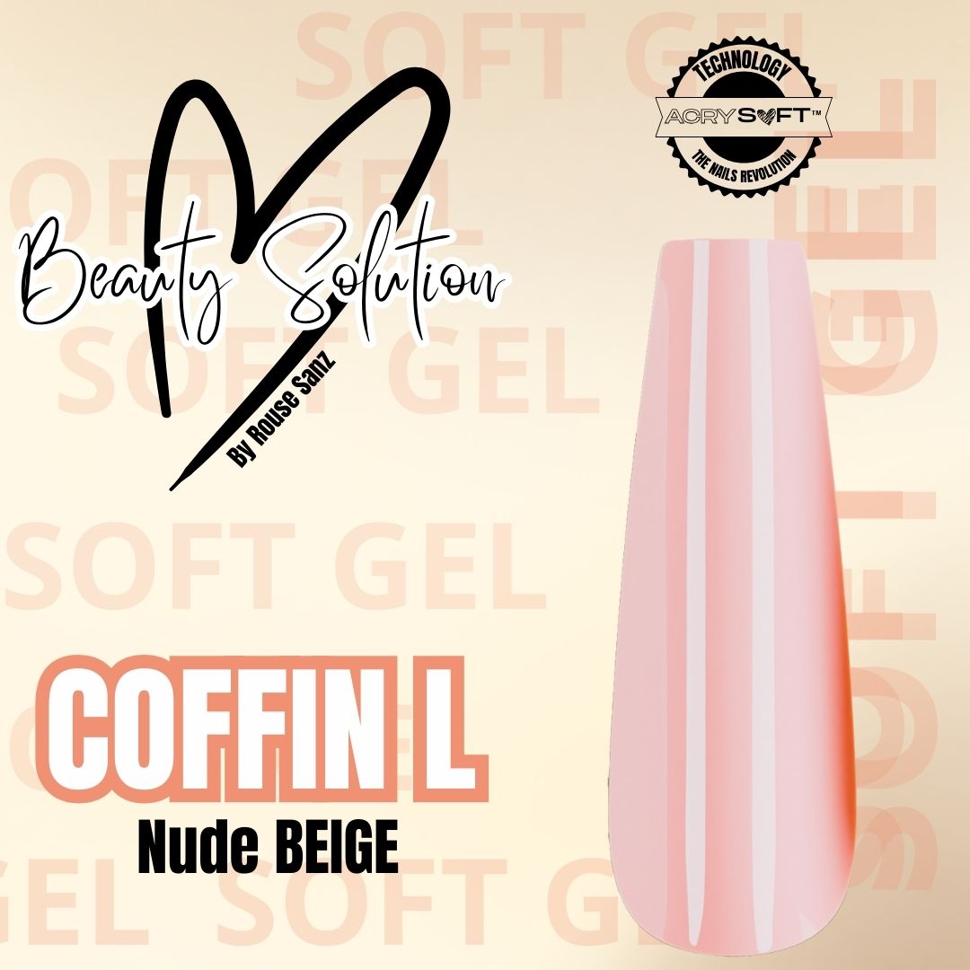 TIPS SOFT GEL COFFIN L BIEGE 300 UND
