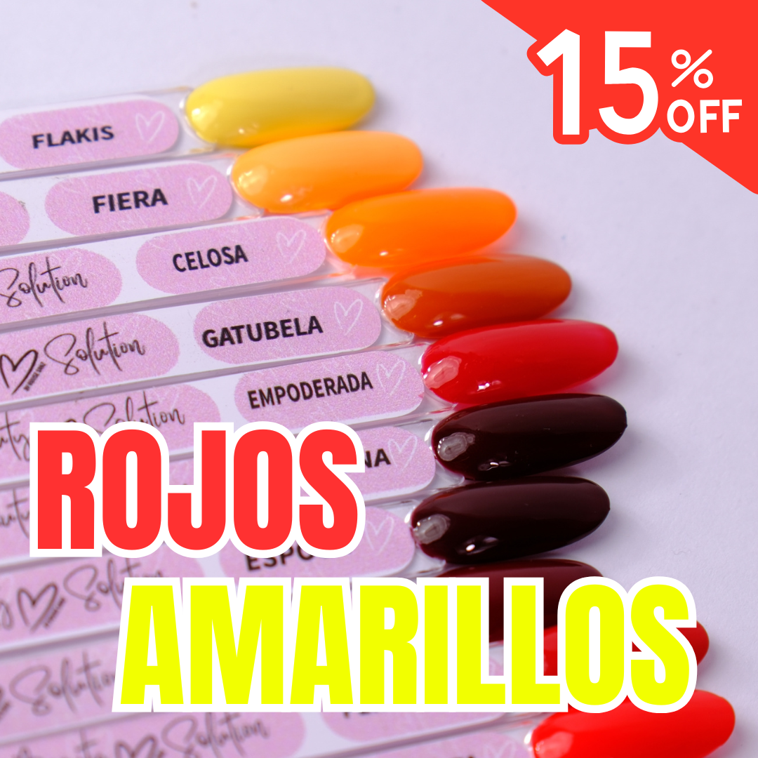Gel Polish Rojos y Amarillos| Beauty Solution