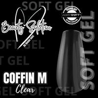 TIPS SOFT GEL COFFIN M CLEAR 300  UND