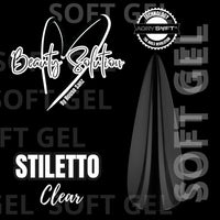 TIPS SOFT GEL STILETTO CLEAR 300 UND