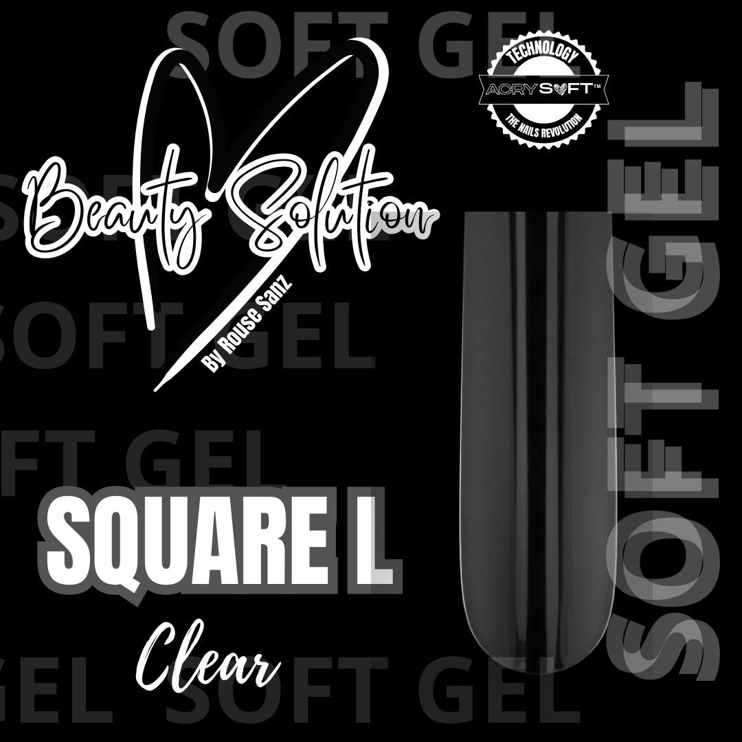 TIPS SOFT GEL SQUARE L CLEAR