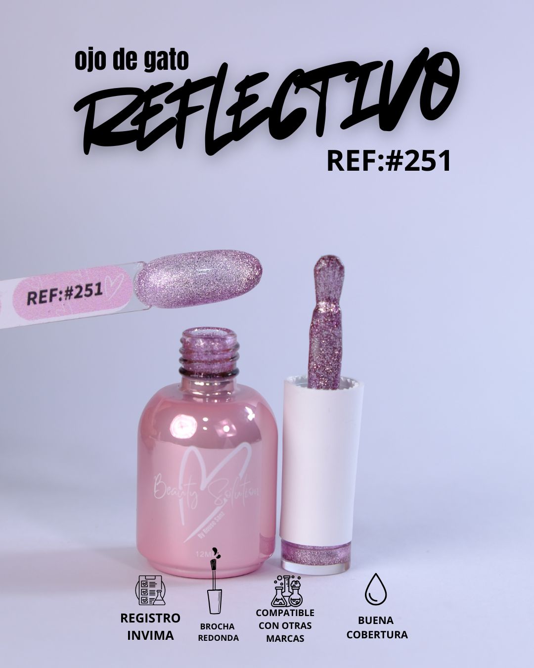 Gel Polish Ojo de Gato Reflectivo | 12 ml | Beauty Solution
