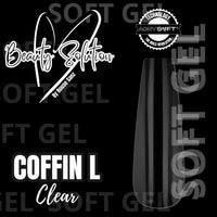 TIPS SOFT GEL COFFIN L CLEAR 300 UND